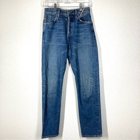 Jean Atelier Jeans Ryan Lagoon Blue High Rise Slim Straight Leg 26 Button Fly - Picture 5 of 16